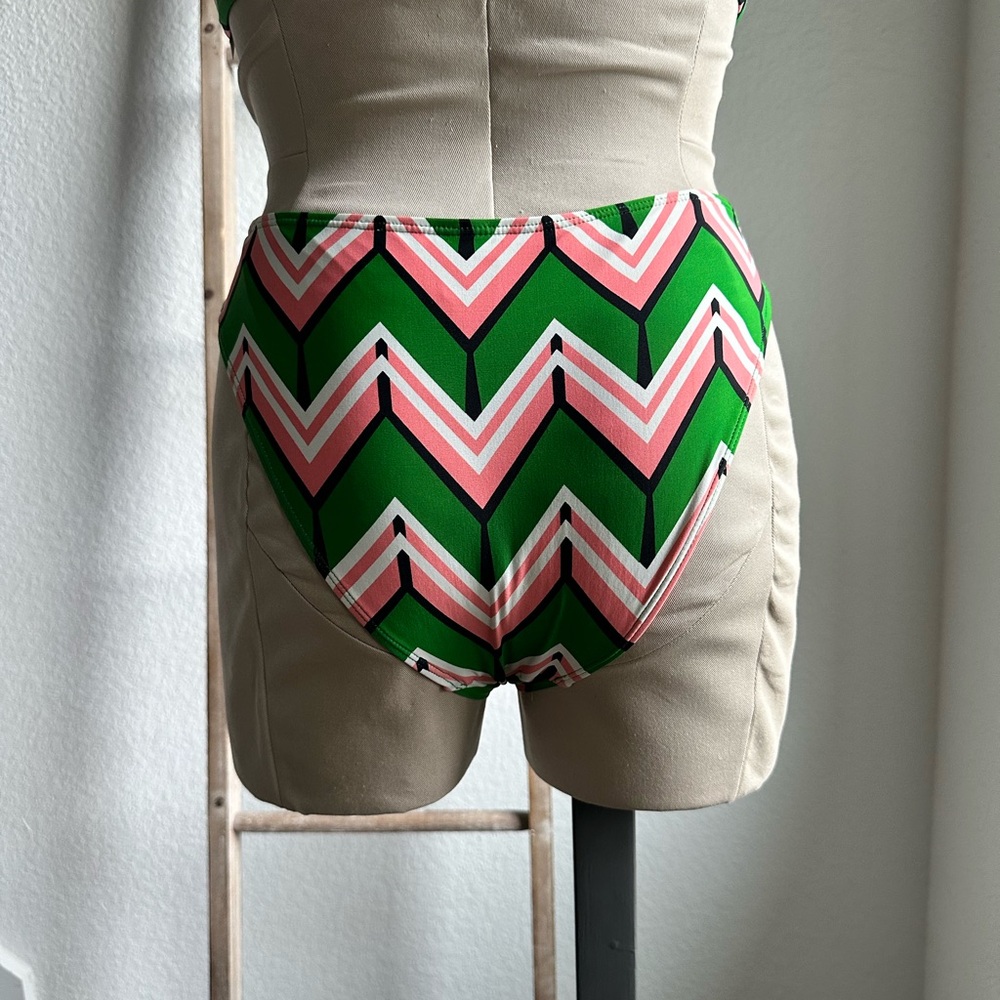 Anthropologie Mermaid 2 Piece Bikini Zig Zag Print sz: Top Small/Bottoms XS - Picture 6 of 13